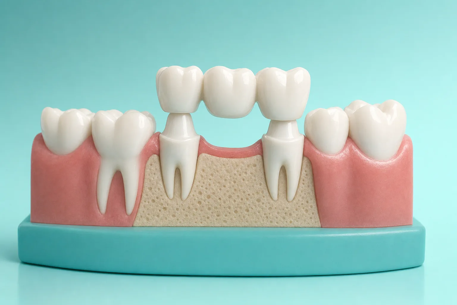 Dental bridge replacing a missing tooth in Downey