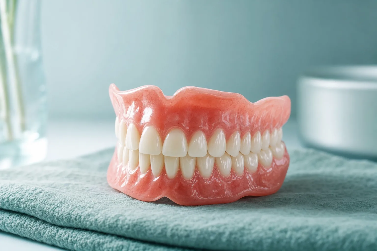 A custom full denture made for a patient at Rio Hondo Dental in Downey
